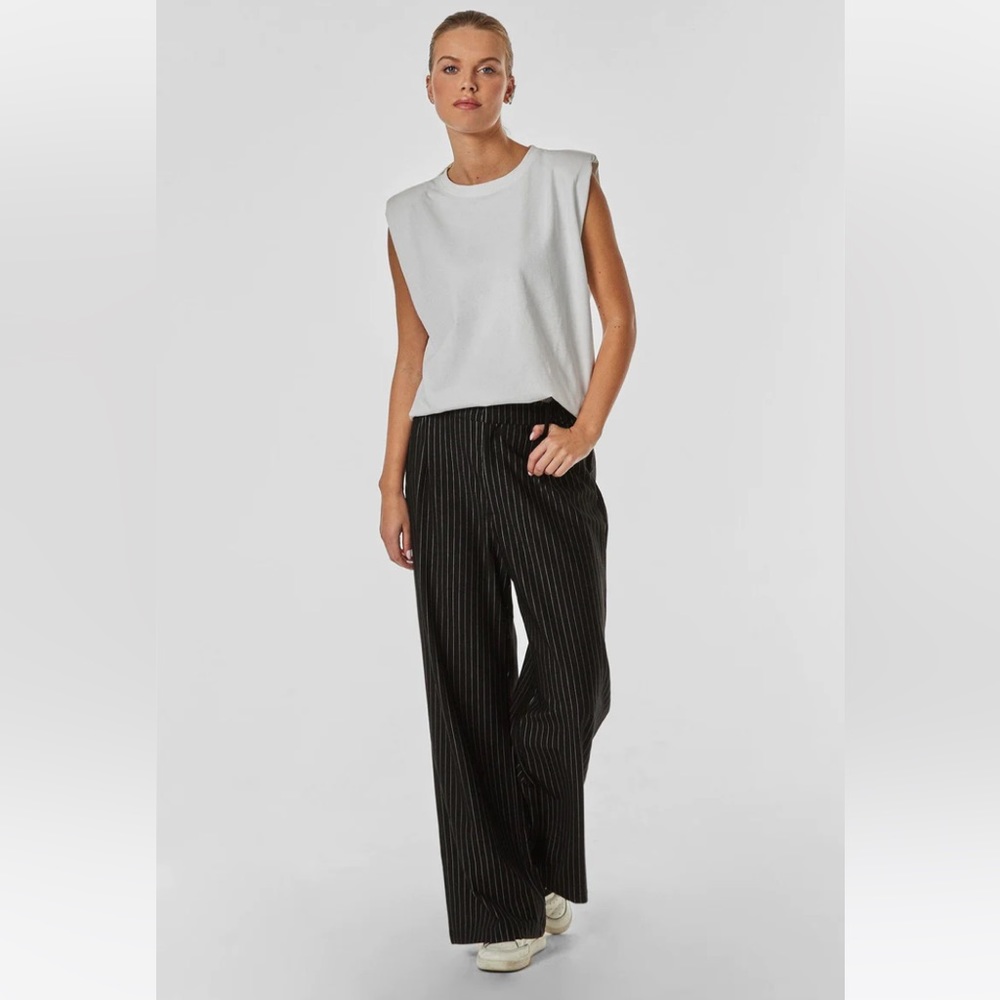 NOLI NWT Spade trouser black pinstripe wide leg pants Size M